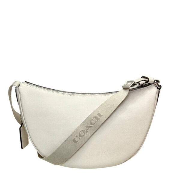 NWT ✅ Coach PACE Smooth Leather Shoulder Bag CT644 CHALK / SILVER⭐ NWT - Picture 7 of 17